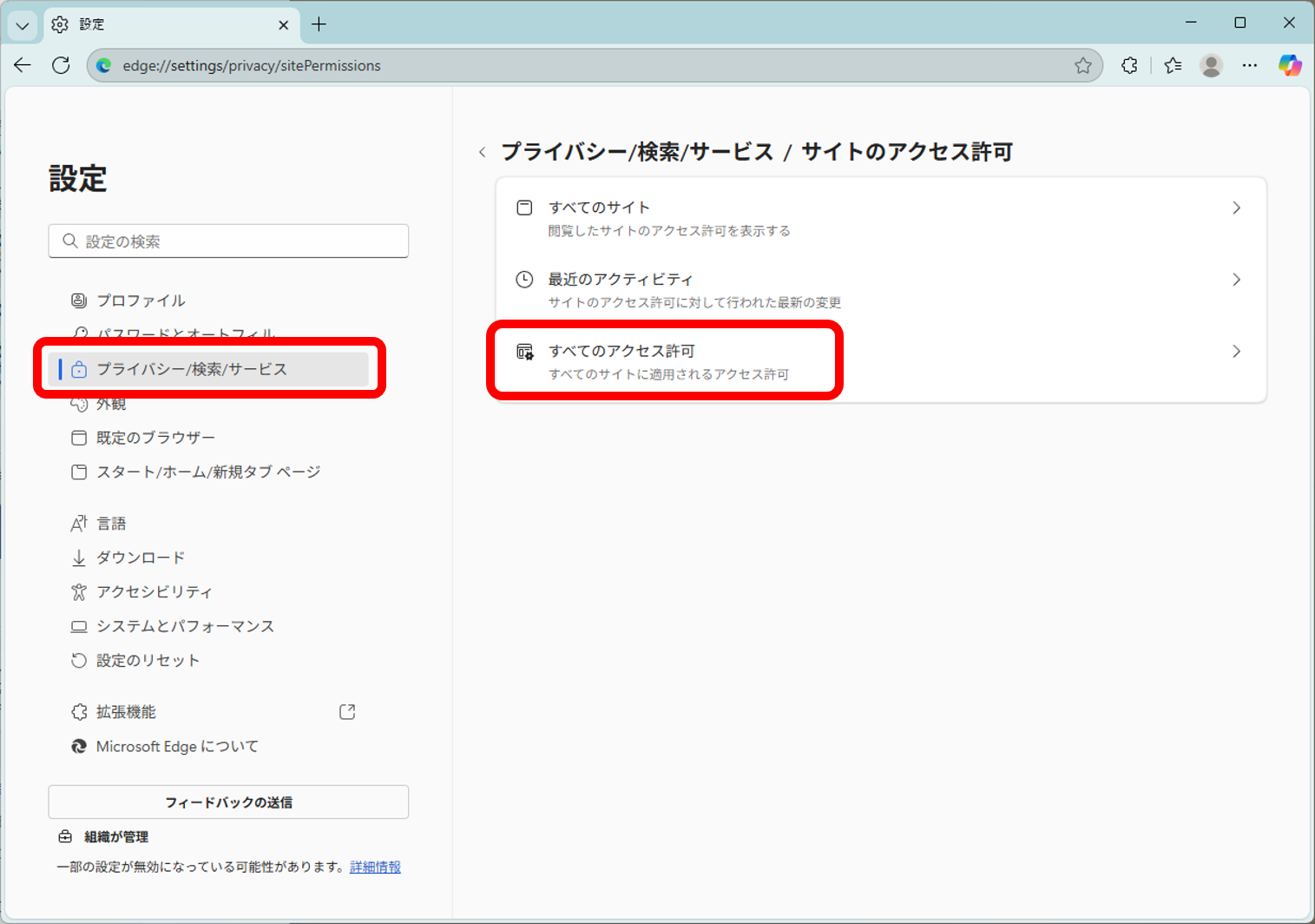 説明画面（Microsoft Edge)